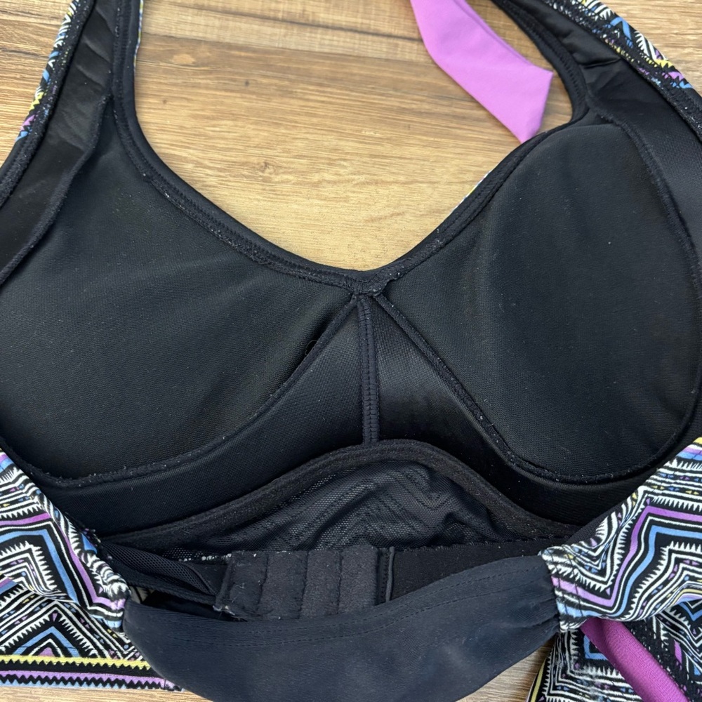 Athleta Halter Top Geometric Bikini Top & Bottom Swim Suit Bikini - Picture 6 of 10